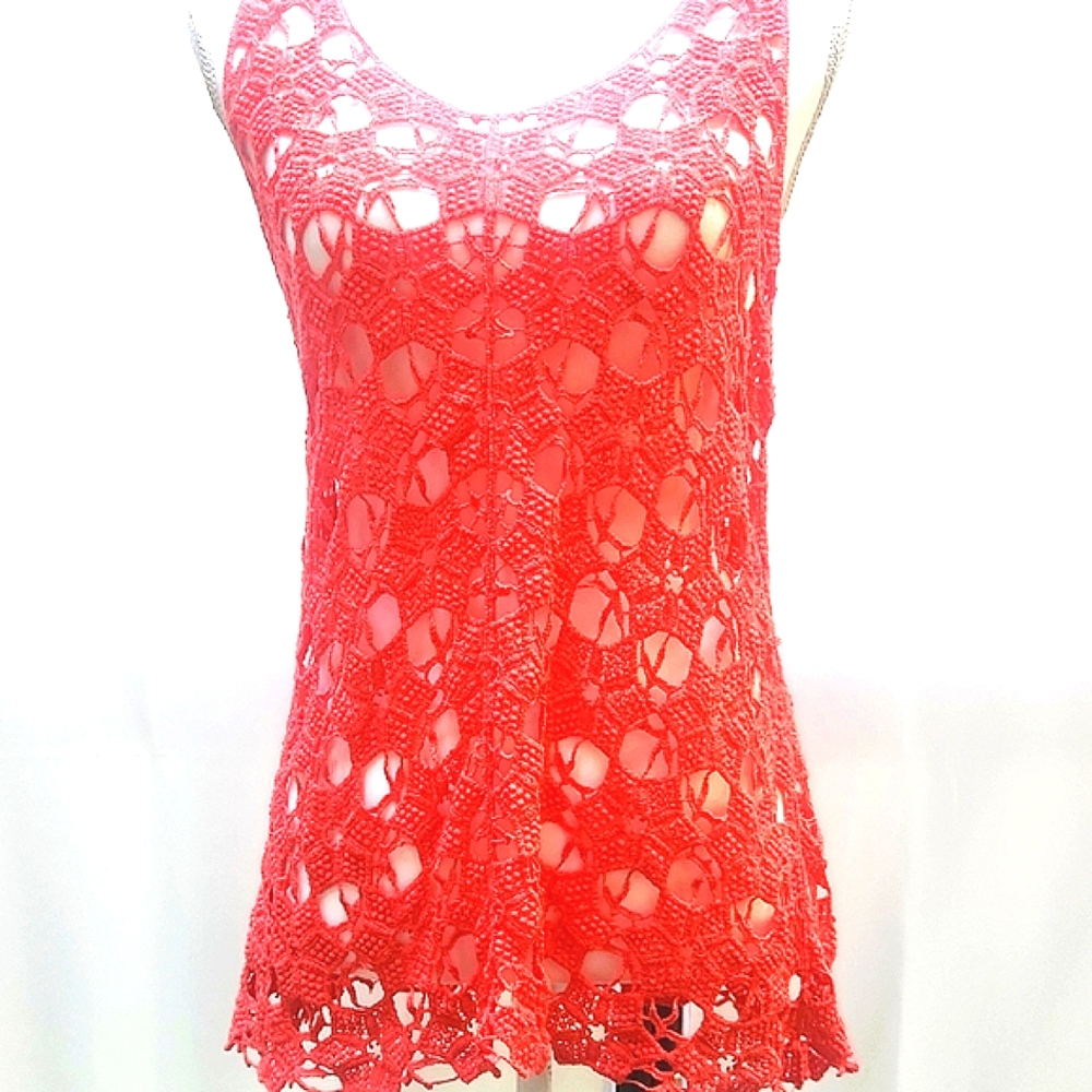 Kenar Coral Crochet Knit Pull oberSleeveless Fairy Cottagecore Top